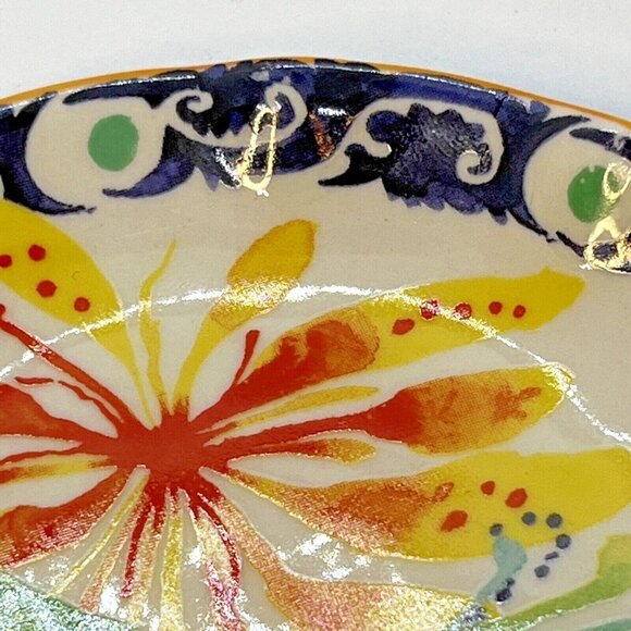 Anthropologie DODI Saucer Handpainted Peacock Design - Picture 10 of 12